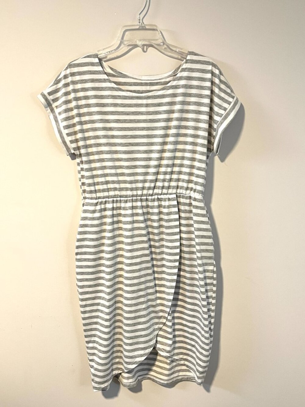 Stripe Short Sleeve T-Shirt Midi Dress